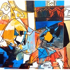 Ashkal, 18 x 18 Inch, Acrylic on Canvas, Figurative Painting, AC-ASH-337